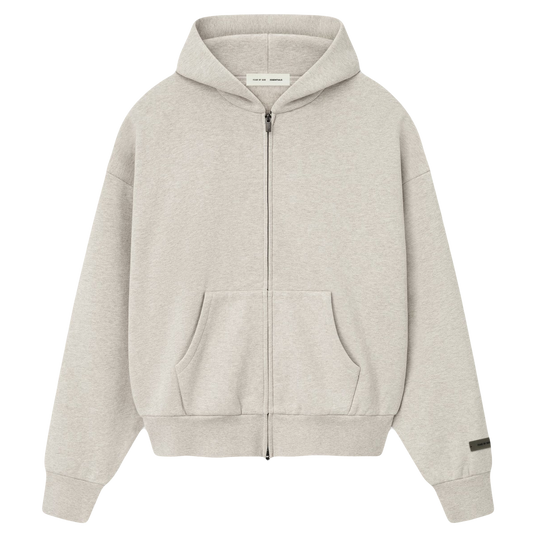 ESSENTIALS HEATHER STONE ZIP UP